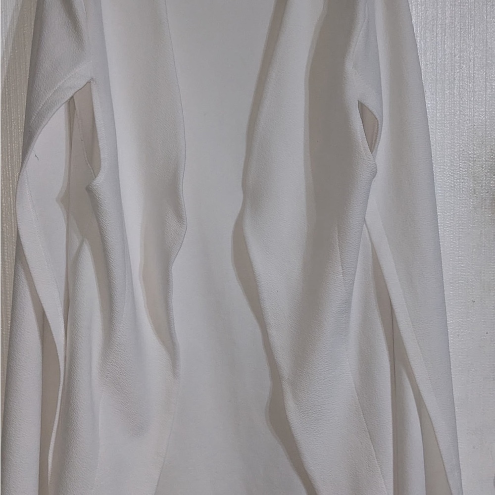 Elegant White Draped Cardigan